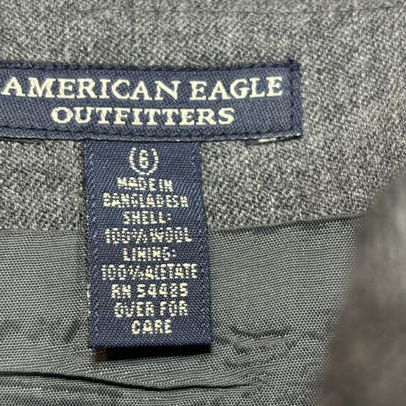 American Eagle Dress S Gray Wool Lined Embroidered Floral Cottagecore Minimalist - Picture 3 of 9